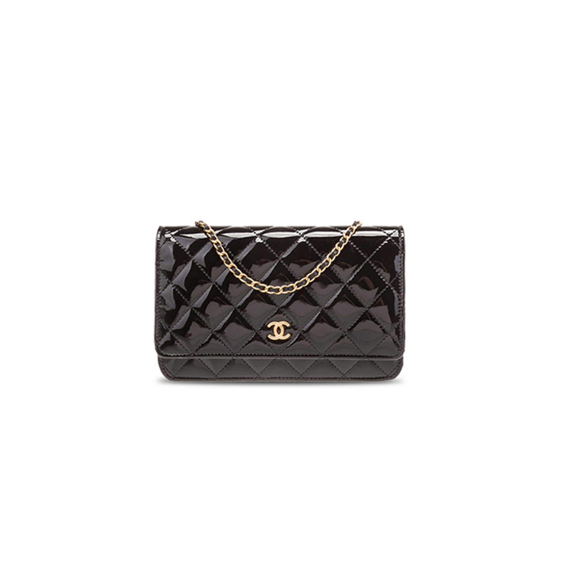CHANEL BLACK QUILTED PATENT LEATHER CLASSIC WOC CLUTCH BAG AP0250 (19*13*3cm)